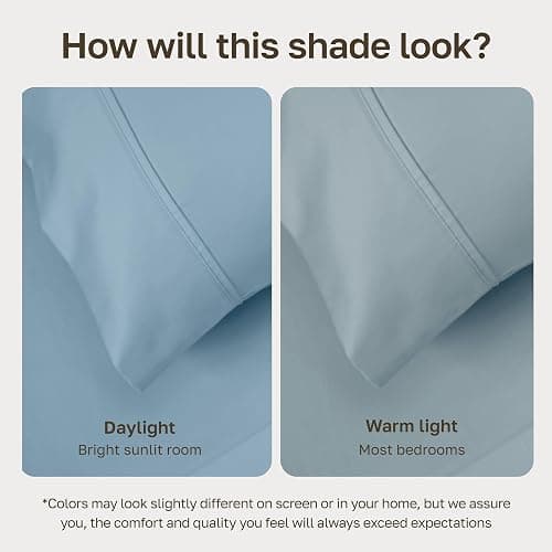 California Design Den Soft 100% Cotton Bed Sheets Full Size Set, 400 Thread Count Good Housekeeping Award Winner, Silky Smooth Sateen Weave with Deep Pockets, Durable Full Bed Sheet Set - Sky Blue thumbnail 5