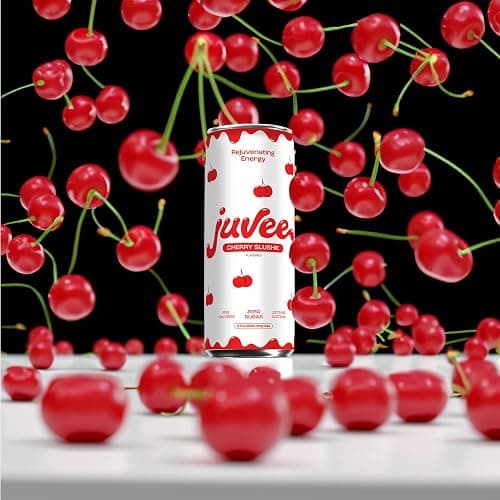Juvee Rejuvenating Energy Drink – Sugar Free Cherry Slushie Flavor, 12 oz Cans (12-Pack) – 128mg Natural Caffeine, Zero Sugar, Low Calorie, Clean Energy & Focus Booster for Daily Use thumbnail 4
