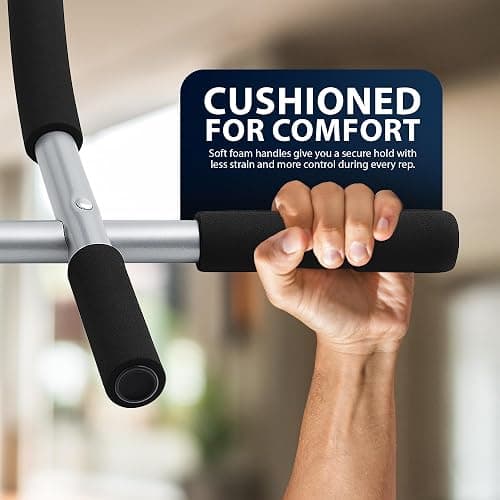 ZENO Pull Up Bar | Pull Up Bar for Doorway | Chin Up Bar with Padded Handles | Door Mounted Bar for Pull Ups | No Drilling Required thumbnail 8