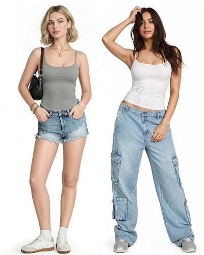 TRENLIVER Womens 3 Pack Cami Tank Tops Adjustable Spaghetti Straps Shirts | Square Neck Top, Basic Sleeveless, Slim Fit, Y2k Going Out Clothing, Chic Layering Base, Vacation, Daily Wear thumbnail 6