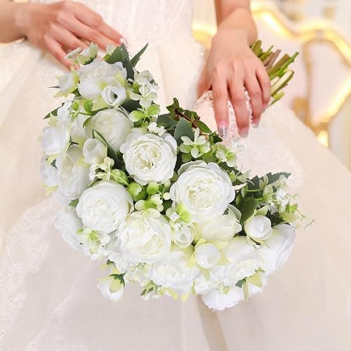 Luyue 2 Packs Peonies Artificial Flowers Vintage Faux Peony Bouquet Fake Flower for Vase Silk Floral Arrangements for Table Centerpiece Wedding Decoration Indoor Home Decor thumbnail 4