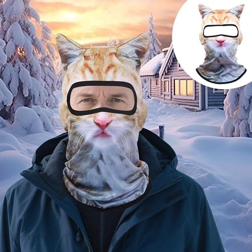 3D Cat Ski Balaclava Sheisty Face Mask with Ears Cute Animal Ski Mask Suitable for Festivals Raves Party Outdoor Activities thumbnail 2
