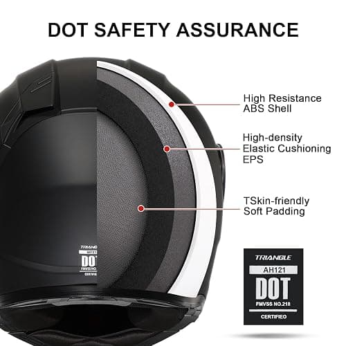 TRIANGLE Modular Motorcycle Helmets for Men Flip Up Full Face Helmet Dual Visor with Internal Sunshield DOT Approved thumbnail 5