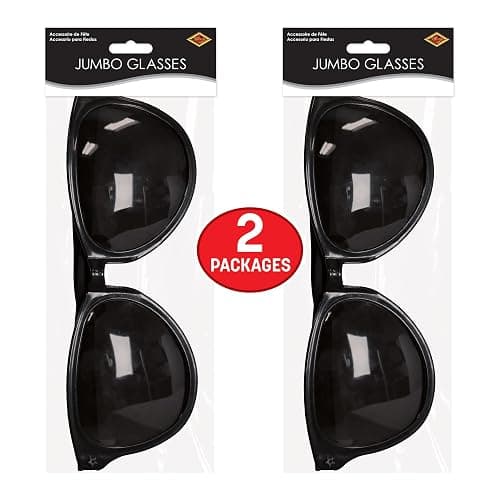 Beistle Black Jumbo Glasses – 2 Pack, Oversized Plastic Costume Eyeglasses, Large Novelty Eyewear for Spirit Wear, Theme Parties, Stage Costumes, Photo Booth Props, Theatrical Events & Display Use thumbnail 6