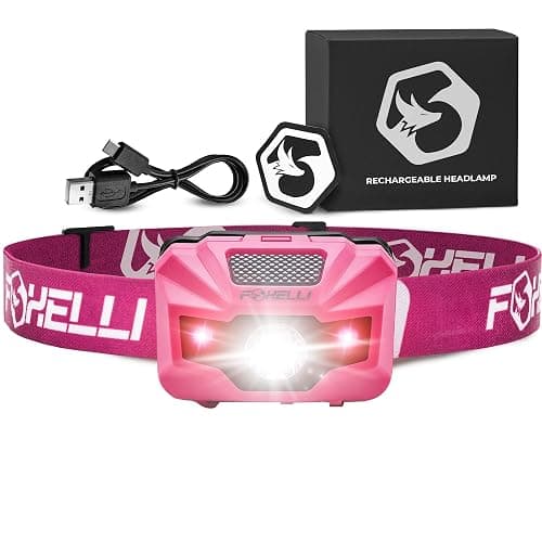 Foxelli USB‑C Rechargeable LED Headlamp – Ultra‑Light 2.4 oz & Bright 180 Lumens – Red/White Light, 5 Modes, IPX5 Waterproof, 40 h Runtime for Trail Running, Camping, Hiking - Image 1