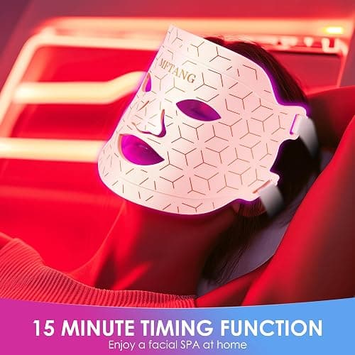 Red Light Therapy for Face, 7 Colors Led Light Therapy Silicone Facial Mask - Birthday, Christmas, Mothers Day, Valentines Day, Self Care Gifts for Her Women Mom Best Friend Wife (Pink) thumbnail 7