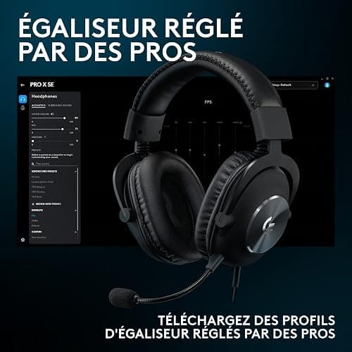 Logitech G Pro X SE, Casque de Gaming Filaire avec Microphone: Microphone détachable, Casque DTS: X 7.1, convertisseur N/A USB Inclus, pour PC, Xbox One, Xbox Series X|S, PS5, PS4 - Noir thumbnail 7