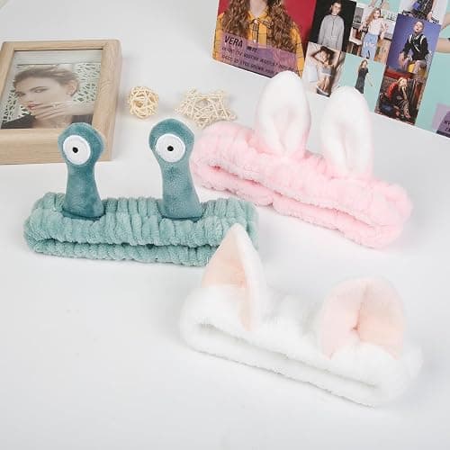 6PCS Animal Ear Spa Headbands Face Wash Headband Cute Make Up Hairband Fuzzy Cat Head Band Soft Skincare Hair Accessories for Women Girls thumbnail 7