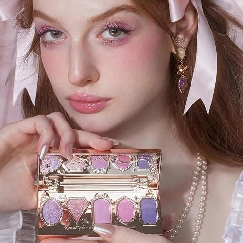 Flower Knows Rococo Delight 11-Piece Makeup Gift Box Set,Includes Makeup Palette,Blush,Highlighter,Lip Gloss,Hand Mirror,Bag Charm,Eyeshadow Brush,Blush Brush,Box,Perfect Anniversary Valentine Gift thumbnail 6