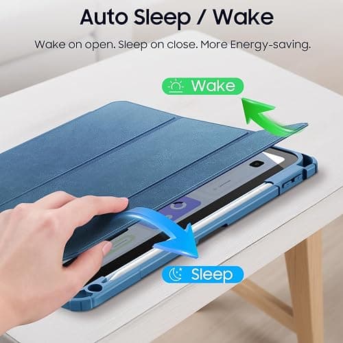 Fintie Hybrid Slim Case for iPad (A16) 11th Generation 11 Inch (2025), iPad 10th Generation 10.9 Inch (2022) - Shockproof Cover with Clear Transparent Back Shell & Pencil Holder, Ocean Blue thumbnail 8
