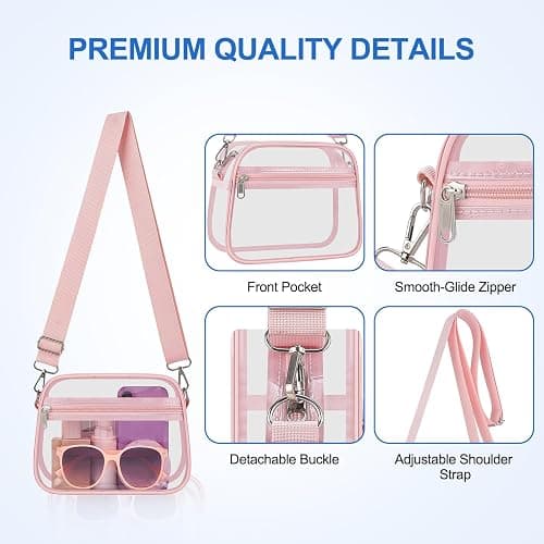 COK Clear Bag for Stadium Events Crossbody Bags for Women and Men | Transparent Purse with Adjustable Strap for Concerts Festivals Game Day thumbnail 5
