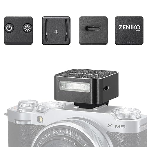 Zeniko ZF08 Aluminum Mini Flash Speedlite, 440 Full-Power On Camera Flash,CCT 6500K±200K Small Camera Flash for Canon/Fuji/Sony zv1/Sony zve10/Nikon/Panasonic Olympus Pentax/3s Recycle(Black) - Image 1