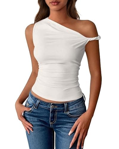BTFBM Off The Shoulder Tops for Women 2026 Cute Summer Casual Sleeveless Slim Fit y2k Spring Outfits Going Out Tank Top - Image 1