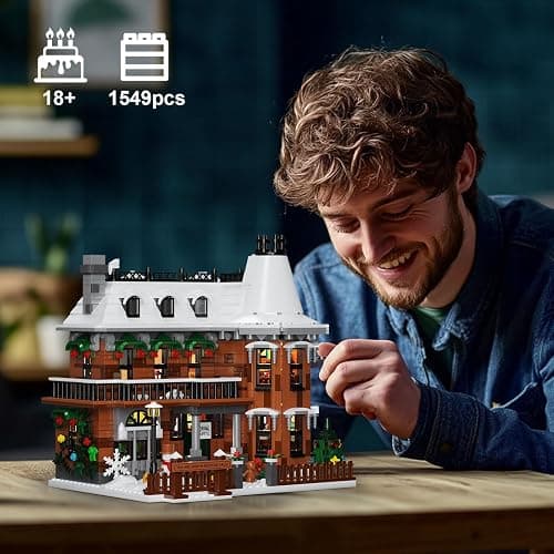 It's A Wonderful Life House Building Set with LED Light, Christmas Holiday Snow House Building Blocks Toy, Compatible with Lego Chritmas Village, Gifts for Friends、Family, Ages 18+ (1549PCS) thumbnail 2