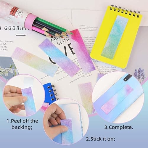 36 Pieces Anxiety Sensory Stickers Fidget Textured Strips Stress Anxiety Relief for Adults Teens Calm Strips with Tactile Rough Textured for Classroom Desk Office Sensory Strips (Watercolor Style) thumbnail 6