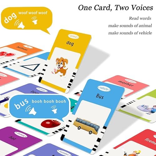 Startcan Talking Flash Cards for Toddlers 1 2 3 4 5, Speech Therapy Toys Autism Toys, ABC 123 Sight Words Etc - 255 Cards-510 Sides, Educational Learning Interactive Toys with Giftable Package thumbnail 3