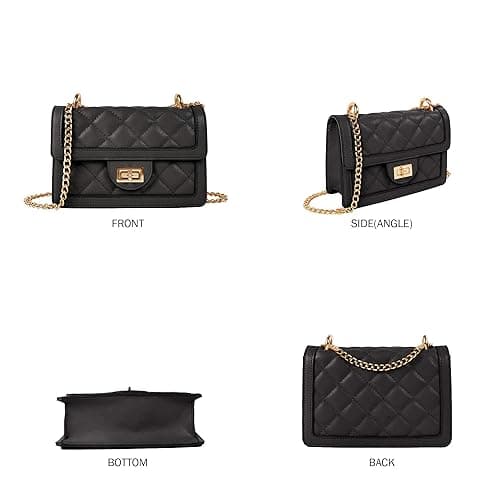 SG SUGU Small Quilted Crossbody Bag, Trendy Designer Mini Shoulder Bag, Phone Wallet Purse for Women - Black thumbnail 2