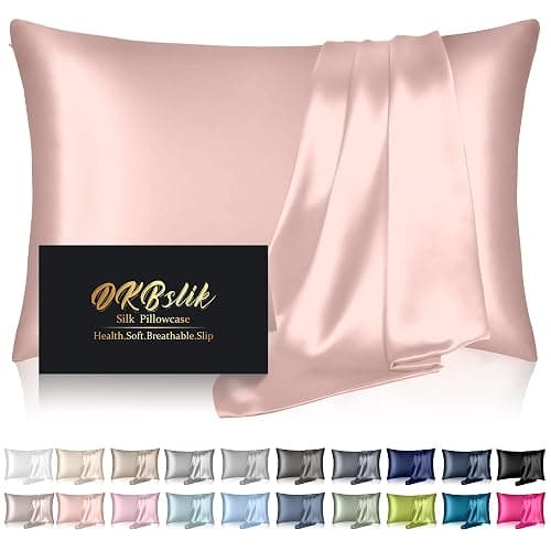 Mulberry Silk Pillow Cases Standard Size, Silk Pillowcase for Hair and Skin, Anti Acne Cooling Sleep Both Sides Natural Silk Satin Pillow Covers with Hidden Zipper, Gifts for Women Men, Coral - Image 1