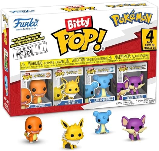 Funko Pop! Bitty: Pokemon - Charmander, Jolteon, Lapras, and Rattata - 0.9 Inch (2.2 Cm) Collectable - Stackable Display Shelf Included - Gift Idea - Party Bags Stocking thumbnail 3