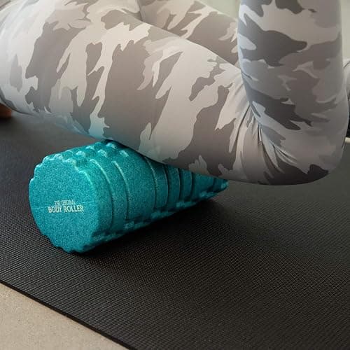 The Original Body Roller - High Density Foam Roller Massager for Deep Tissue Massage of The Back and Leg Muscles - Self Myofascial Release of Painful Trigger Point Muscle Adhesions - 13" Turquoise thumbnail 4