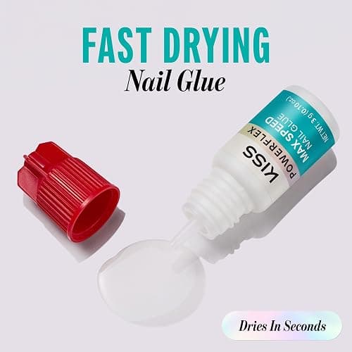 Kiss PowerFlex Maximum Speed Nail Glue - Fast Drying Adhesive for Glue-On Nails & Repairs with Nozzle Tip Applicator, Ideal for Tips & Wraps, Net Wt. 0.10 oz (3g) thumbnail 7