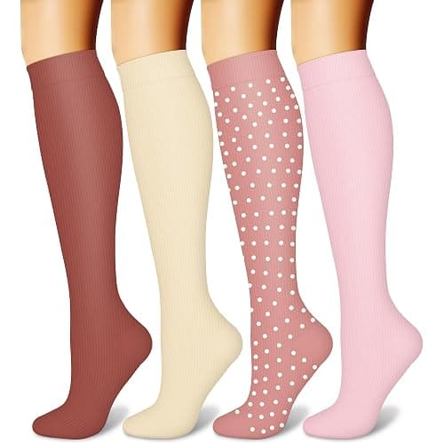 CHARMKING Compression Socks for Women and Men Circulation 4 Pairs 15-20 mmHg Best Support for Athletic Running Cycling - Image 1
