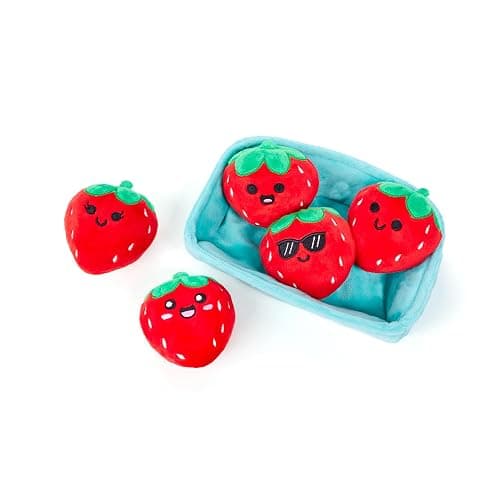 WHAT DO YOU MEME? Emotional Support Strawberries by Relatable, Cuddly Plush Toys and Stuffed Animals, Includes 5 Plushies with Basket, Sweet or Cute Christmas Stocking Stuffer thumbnail 4