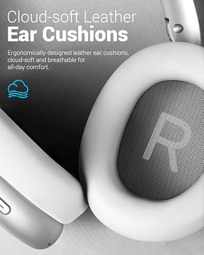 Wentronic Y01 Wireless Noise Canceling Headphones Bluetooth 5.3 Over Ear Headphones with Microphone, Hi-Res Audio, 48H Playtime, Foldable Comfortable Earpads,Compatible with iOS,Android,PC, Silver thumbnail 4