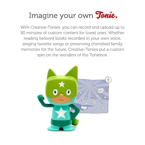Tonies Superhero Creative Audio Character - Record and Upload up to 90 Minutes of Your Own Stories and Songs - Turquoise/Green - Turquoise/Green thumbnail 4