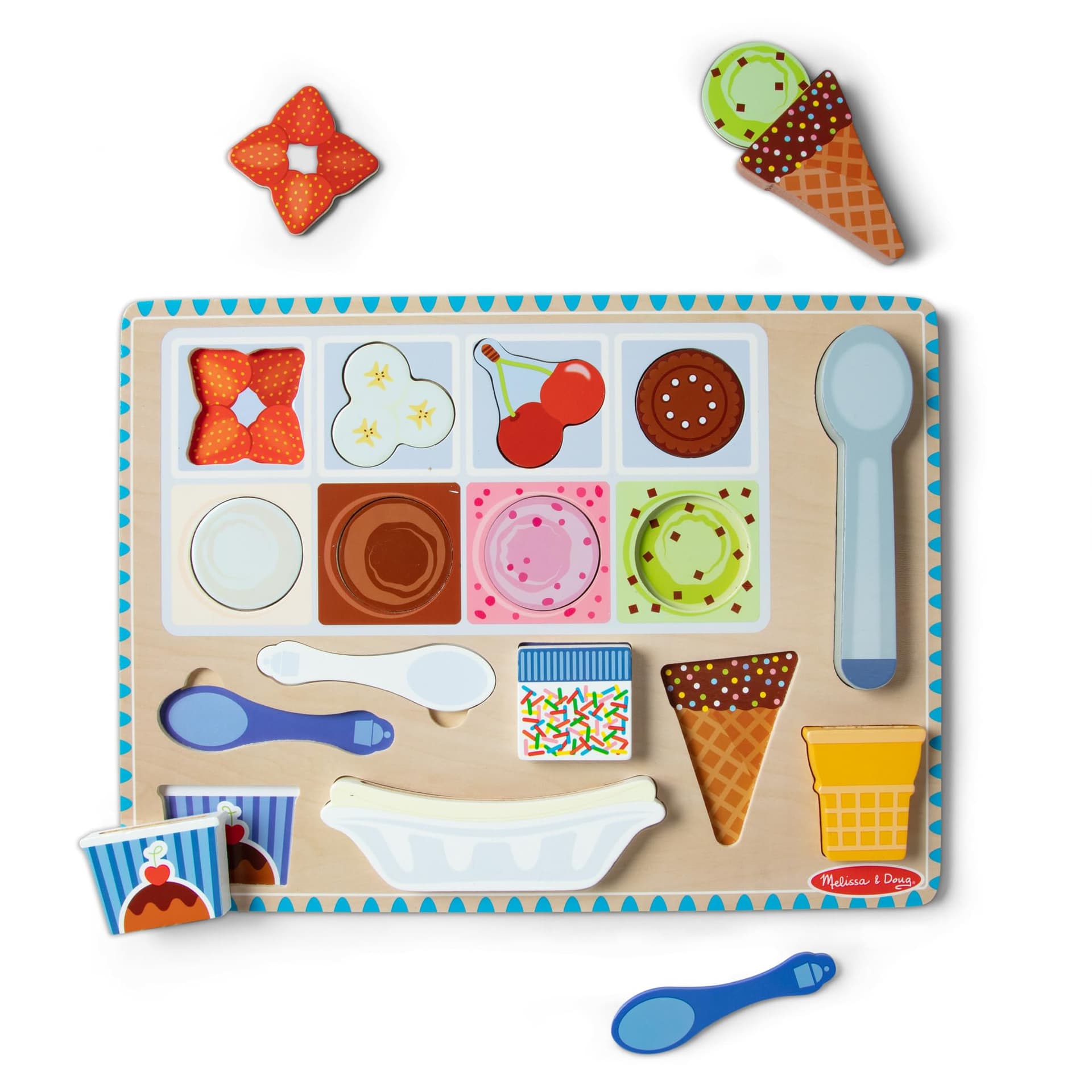 Melissa & Doug - Wooden Ice Cream Magnetic Puzzle Play thumbnail 4