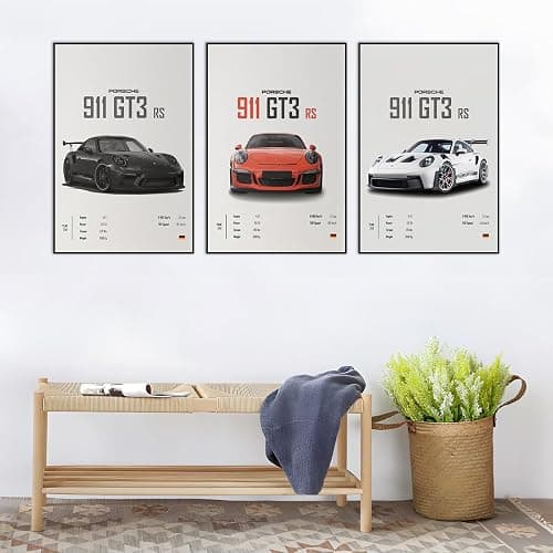 VejiA Car Poster Canvas Wall Art 911 GT Turbo Posters For Men Bedroom Aesthetics Decor (12x18, Unframed 01) thumbnail 4