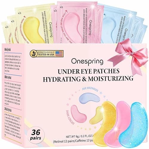 Onespring Eye Masks (36 Pairs) - Caffeine, Retinol, 24K Gold for Puffiness, Dark Circle, Wrinkles, Fine Lines - Firming Eye Gel Pads, Great for Holiday Gifts and Personal Use - Image 1