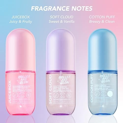 Holler And Glow Mood Boosting Cotton Puff Body & Hair Mist, Body Spray, Teen Girls Spritz, Long Lasting, Linen, Fresh Scented, Water Based Fragrance For Tweens, Clean & Gentle Formula, 3.38 Fl Oz thumbnail 6
