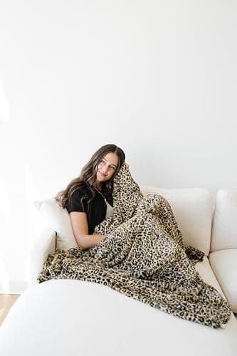 GRACED SOFT LUXURIES Throw Blanket Softest Warm Elegant Cozy Comfy Decorative Thick Faux Fur for Modern Living (Classic Leopard, Extra Large 60" x 80") thumbnail 8