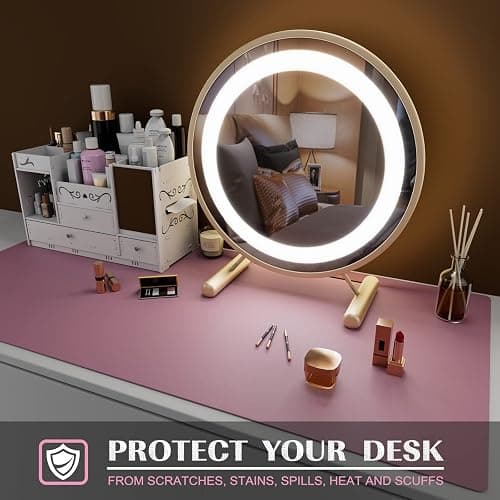K KNODEL Large Office Leather Desk Mat, Mouse and Keyboard Pad, Computer and Laptop Mat, Desktop Protector and Cover, Writing Pad and Blotter (31.5"x15.7", Purple) thumbnail 6