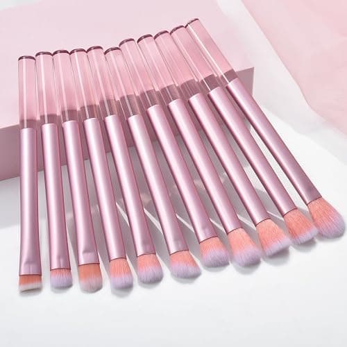 111 Makeup Brushes Set 22 Pcs Makeup Kit With Case Premium Soft Synthetic Hair Foundation Brush Concealer Brush Eyeshadow Brush Transparent Make up Brushes Set With Beauty puff(Pink, 22pcs) thumbnail 4