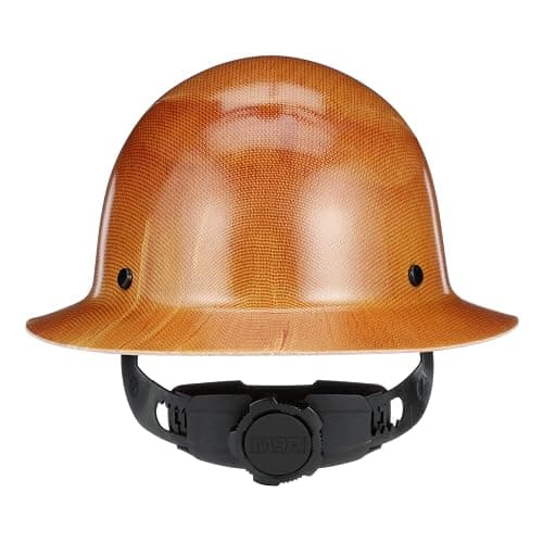 MSA Skullgard Full-Brim Hard Hat with Suspension - Non-Slotted Cap, Made of Phenolic Resin, Radiant Heat Loads up to 350F, Standard Size Hard Hat | Fas-Trac III Ratchet Suspension thumbnail 3