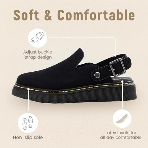 Athlefit Women's Clogs Shoes with Back Strap Comfortable Latex Footbed Slip-On Adjustable Slingback Mules Zapatos para Mujer thumbnail 4