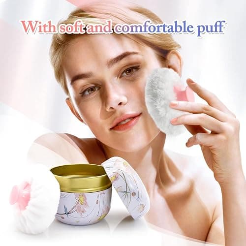 Large Powder Puff for Body with Container, Soft Powder Puff and Container for Talcum thumbnail 5
