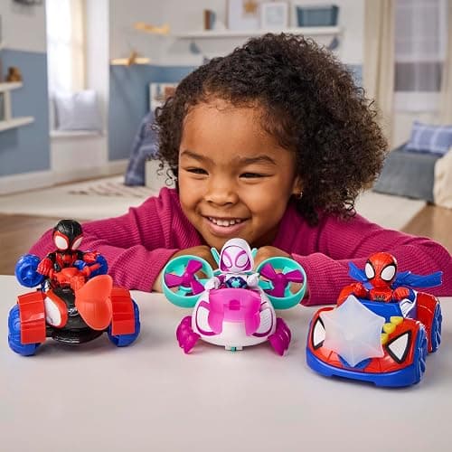 Marvel Spidey and his Amazing Friends Action Figure and Toy Vehicle 3 Pack, 3 Poseable 3-Inch Figures, 3 Vehicles, 3 Accessories, Super Hero Toys, 3+ thumbnail 2