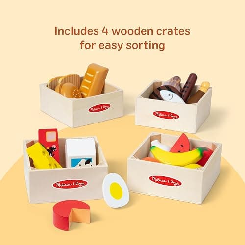 Melissa & Doug Food Groups, 21-Piece Wooden Toys Set of Pretend Play Food & Kids Play Kitchen Accessories, Preschool Toys for Girls & Boys Ages 3+ thumbnail 6