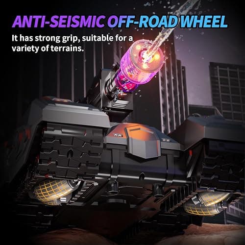 TOPMVP 2.4GHZ Remote Control Car Tank,RC Drift Tank with High Power Continuous Shooting Water,Large Water Storage & Lighting,Outdoor RC Gesture Stunt Car with Water Gun for Boys Birthday Ages 8-12. thumbnail 3