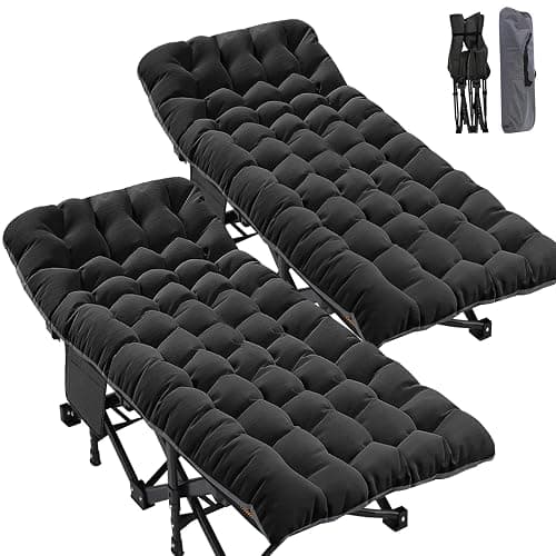 ABORON 2PK XXL Camping Cot for Adults 900LBS - 78"×32" Oversized Folding Bed with Mattress Pad, Heavy Duty 1200D Oxford Outdoor Cot with Carry Bag - Image 1