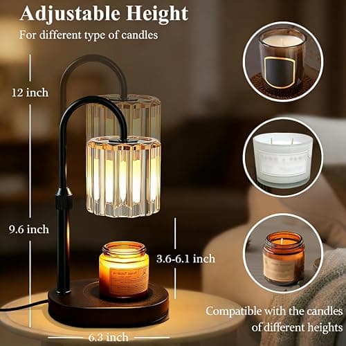 Lukasa Candle Warmer Lamp, with Timer Dimmer Adjustable Height, Home Decor, Room Decor, Wax Melt Warmer for Candles, Gifts for Mom, Gifts for Mother's Day, Birthday Gifts for Women thumbnail 2