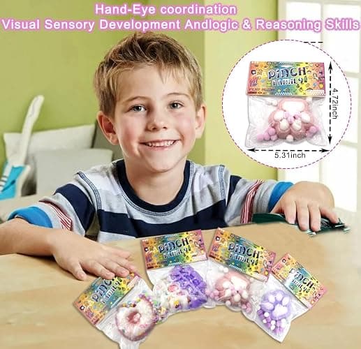 4pcs Taba Squishy Cat Paw Donut Squeeze Toys, Kawaii Mochi Sensory Toys, fufu Squishy for Cute Toys,Fidget Novelty Things,Suitable for Kids Teenage thumbnail 5