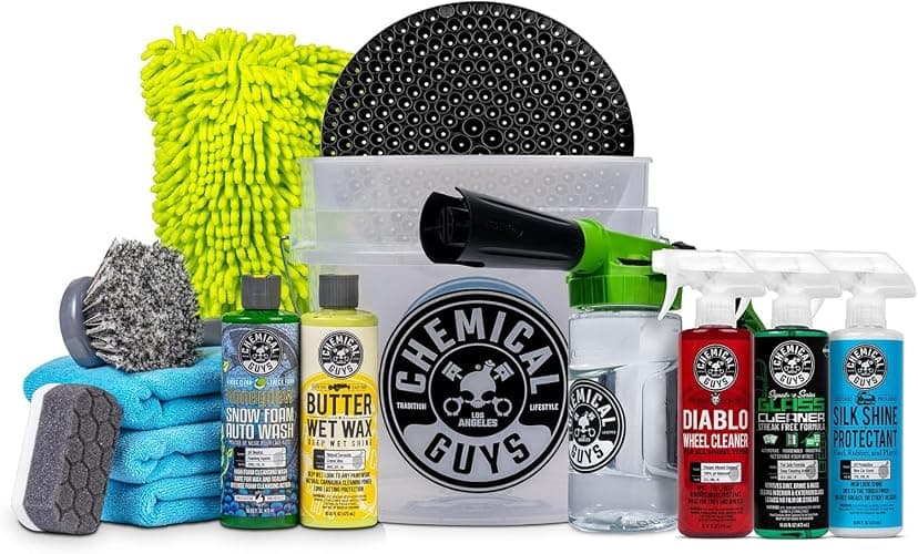 Chemical Guys Car Wash Kit 14-Pc Arsenal Builder - with Foam Blaster, Wash Bucket, Towels, Applicators, and 16 oz Soaps, Waxes, and Cleaners - Complete Car Detailing Gift Set, Works with Garden Hose thumbnail 8