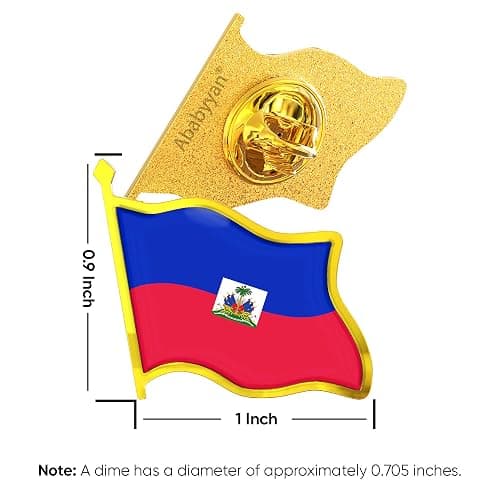 Haiti Flag Lapel Pin - Enamel Metal National Badge | World Travel Souvenir Gifts for Men & Women | Country Flag Patriotic Brooch Bulk Pack of Pins for Hat, Tie, Clothes, Backpack (1pc) thumbnail 2