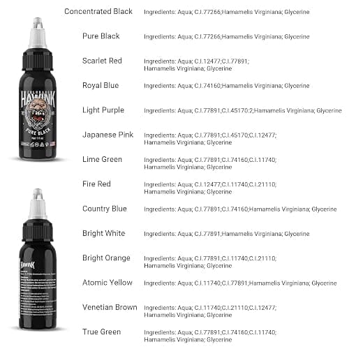 Hawink Tattoo Ink Set 1oz (30ml) Tattoo Supply 14 Colors Pigment Kit Ink USA TI203-30-14 thumbnail 4