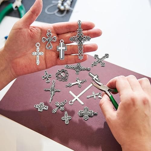 Hicarer 80 Pieces Antique Silver Pendants Charms Pendants Halloween Jewelry Making Accessory for DIY Necklace Bracelet thumbnail 6