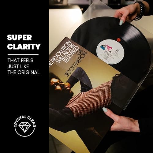 EVEO 100 Vinyl Record Sleeves Outer – Crystal Clear Outer Vinyl Sleeves LP Album Covers 12.75"x12.75" | Perfect Fit Protective 3 Mil Protection for Single & Double LPs - Archival Quality thumbnail 8